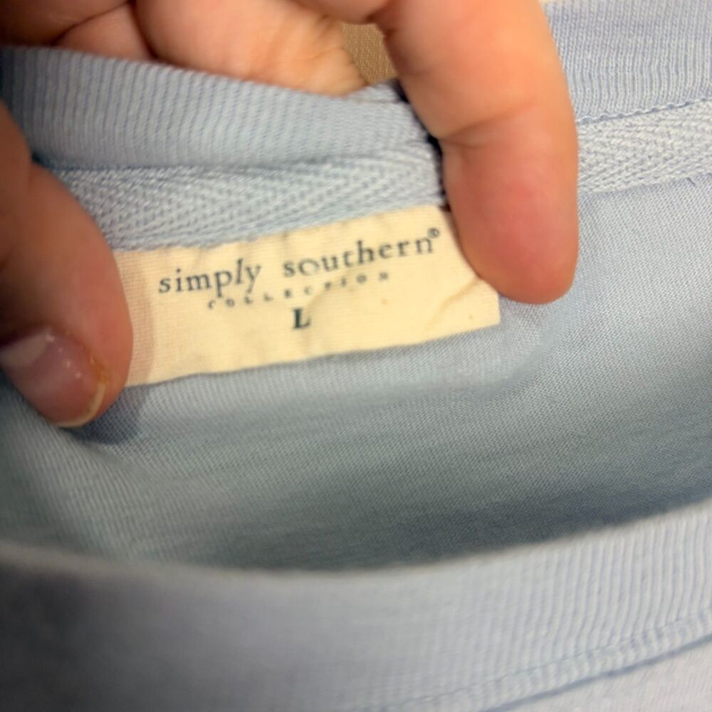 Simply Southern Country Club Pickleball Dog T-Shirt Light Blue Short Sleeve LG - Picture 3 of 8